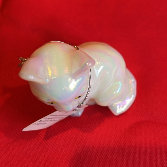 Vintage Fenton Opalescent Hand Painted Cat - November / Topaz - Picture 7 of 11